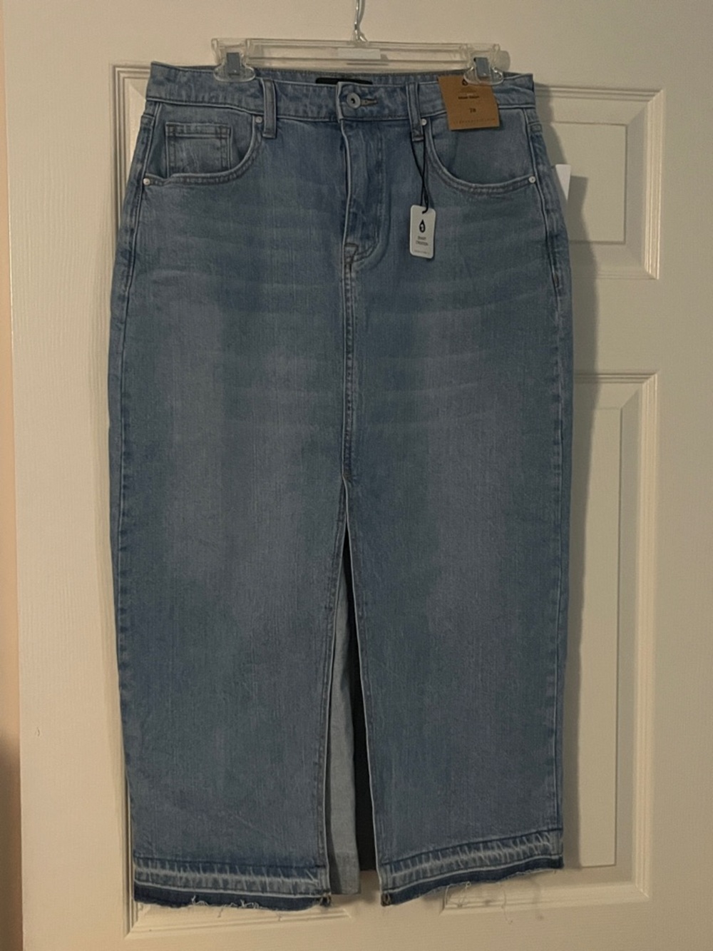 NWT Sanctuary Light Blue Denim Midi Skirt with Front Slit